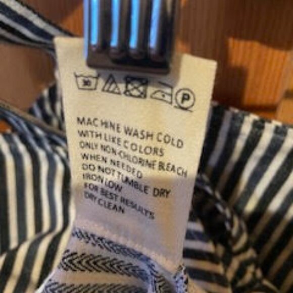 Anthropologie Mo:Vint Stripe Cut Out Midi Dress Stripe BackTie Anthropologie M - Picture 3 of 11